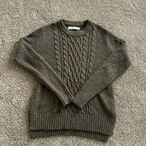 Abercrombie & Fitch Green Cable-knit Sweater